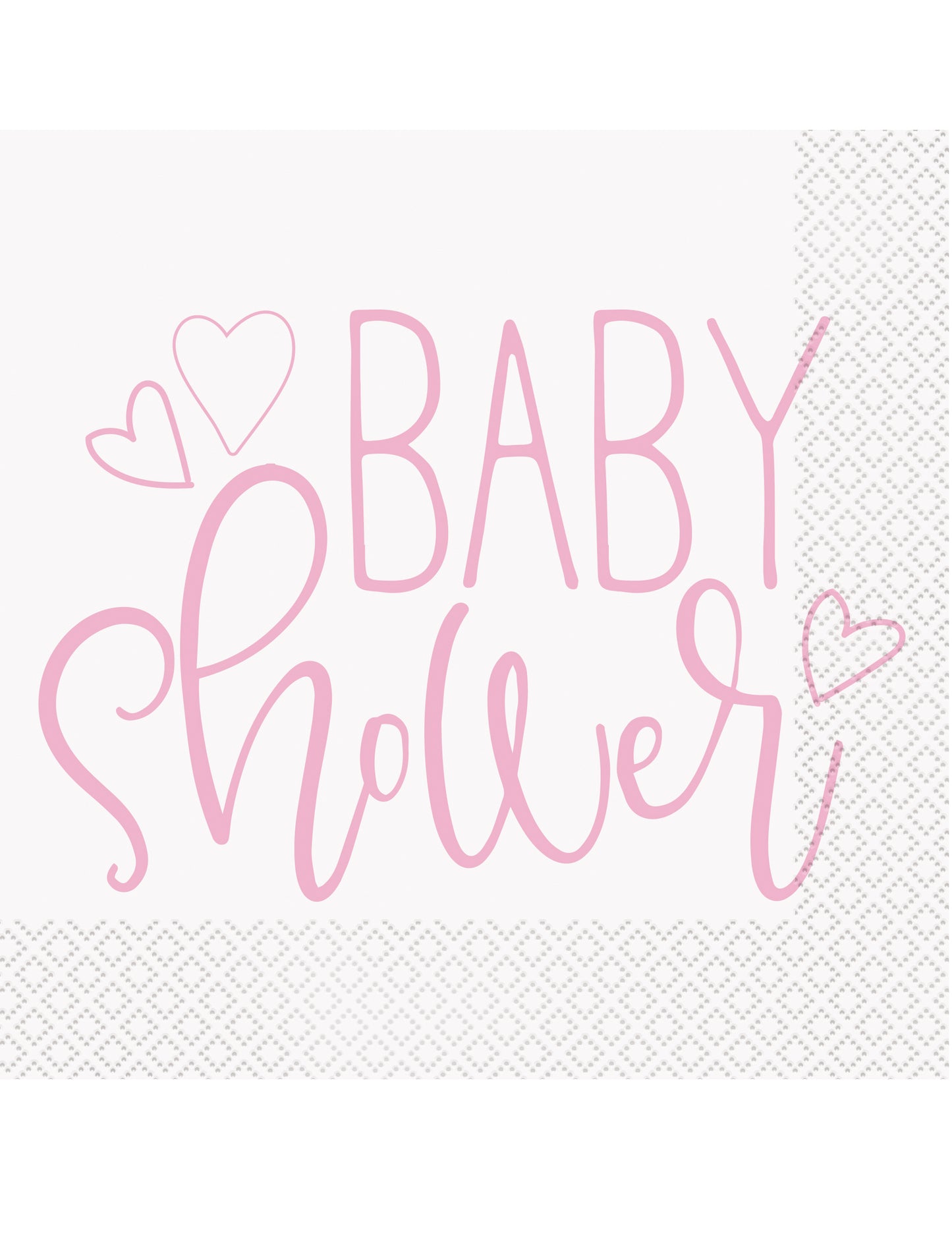 16 serviettes en papier baby shower roses et blanches 33 x 33 cm fille