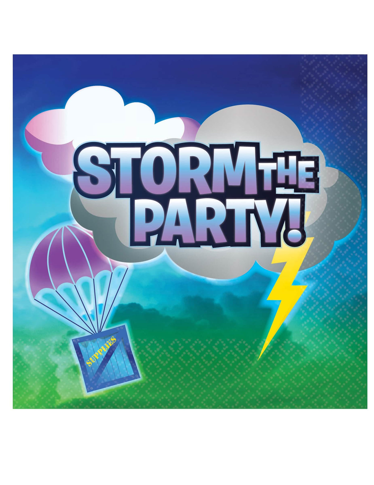 șervețele de hârtie battle royale pentru copil albastru și verde cu parachute