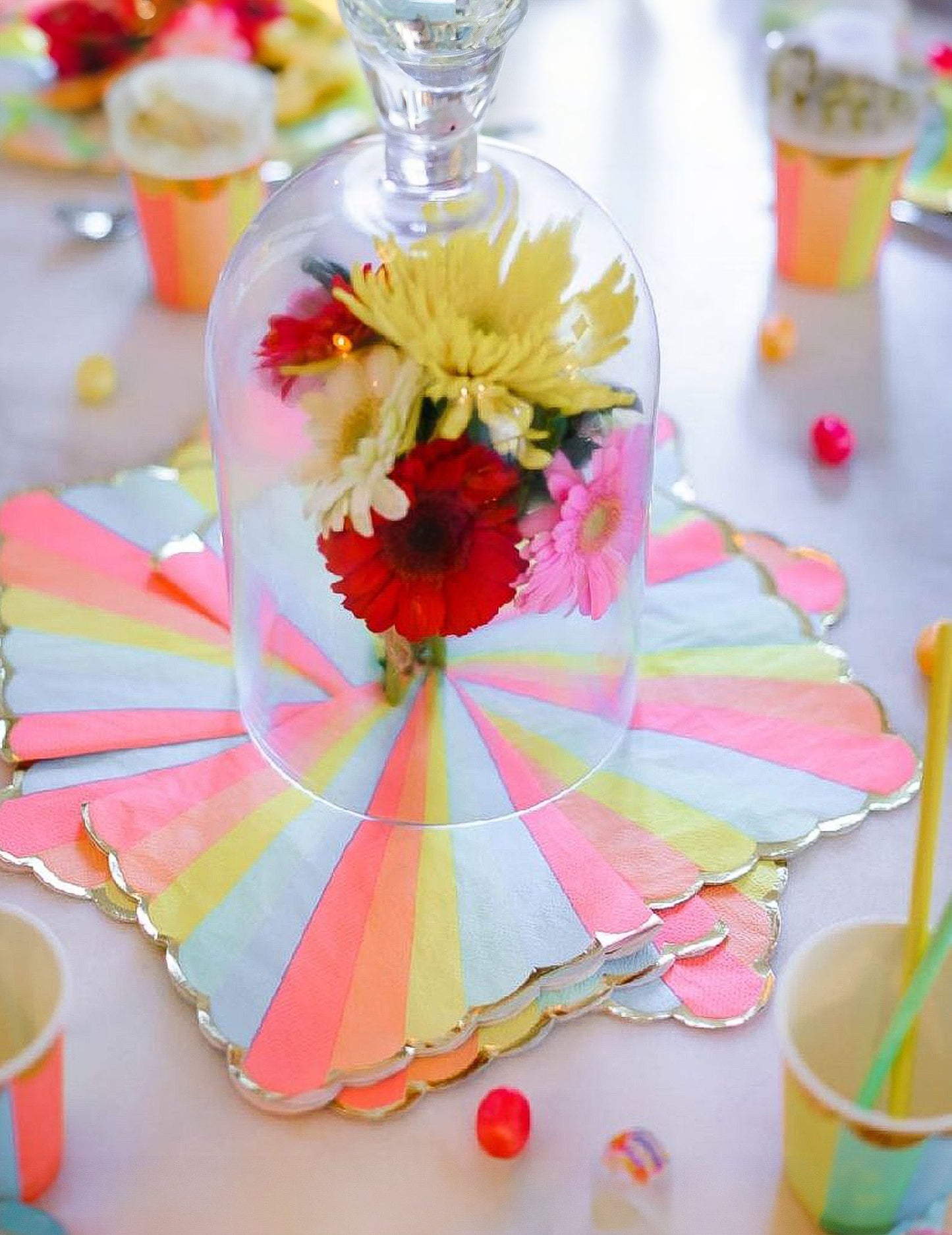 16 prosoape de hârtie pastel și auriu 33 x 33 cm