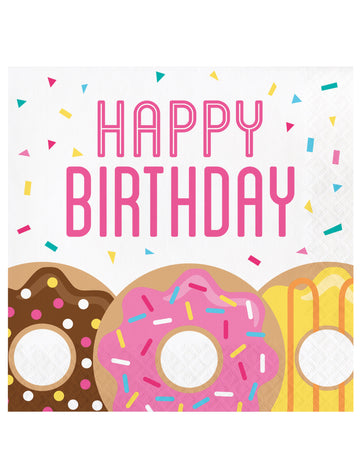 16 șervețele din hârtie cu gogoși pentru aniversare 33 x 33 cm 