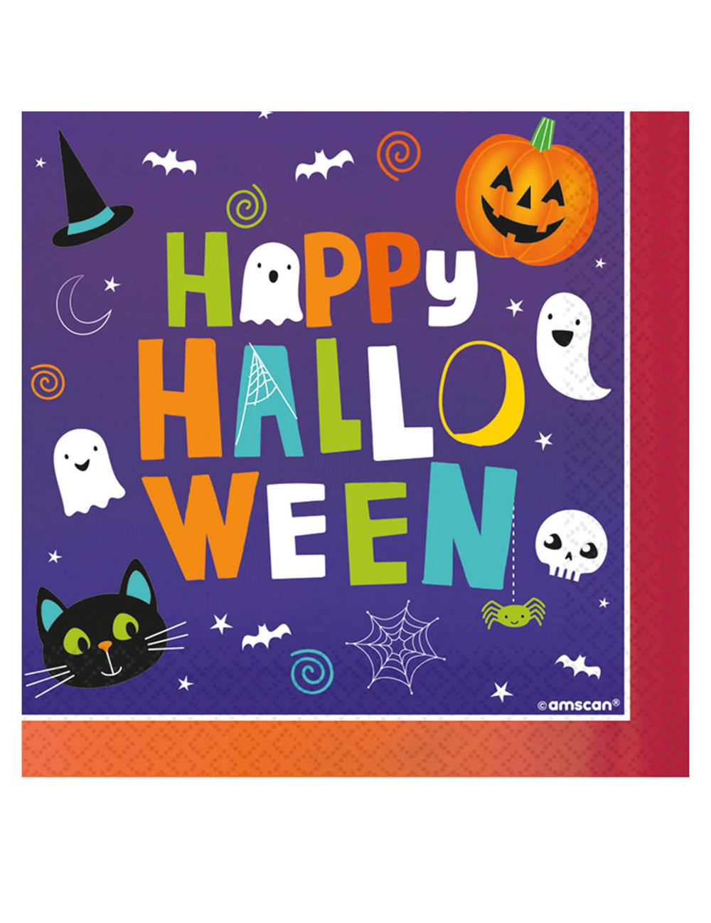 șervețele de hârtie halloween Friends pentru petrecere violete cu motive dovleac și fantomă