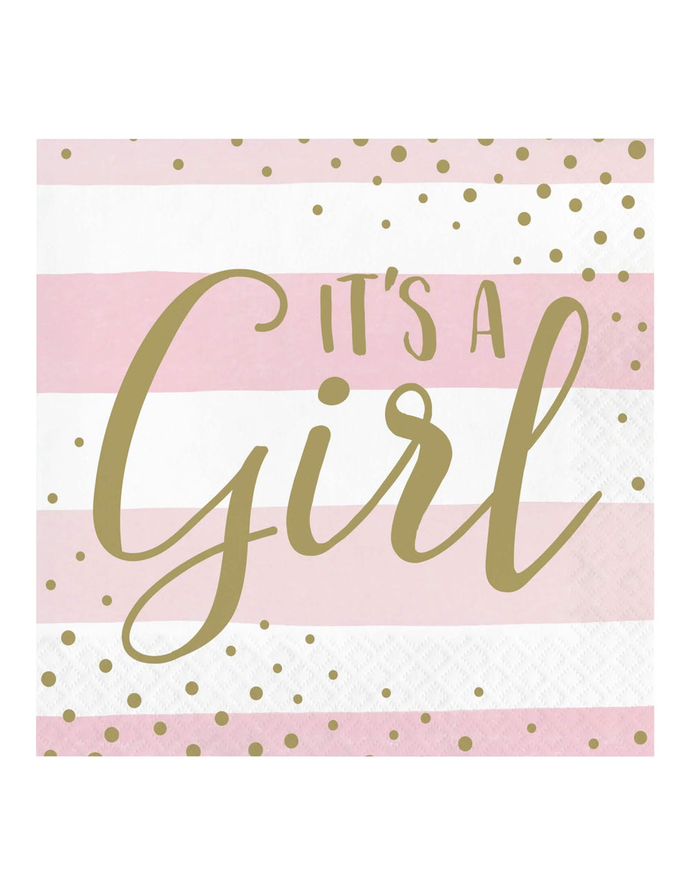 șervețele de hârtie este pentru o fetiță pentru baby shower roz și alb cu buline aurii