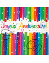 Serviettes en papier Joyeux Anniversaire pour fête multicolores jetables