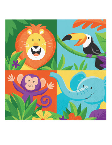 16 șervețele de hârtie cu tematică Jungle Safari, 33 x 33 cm