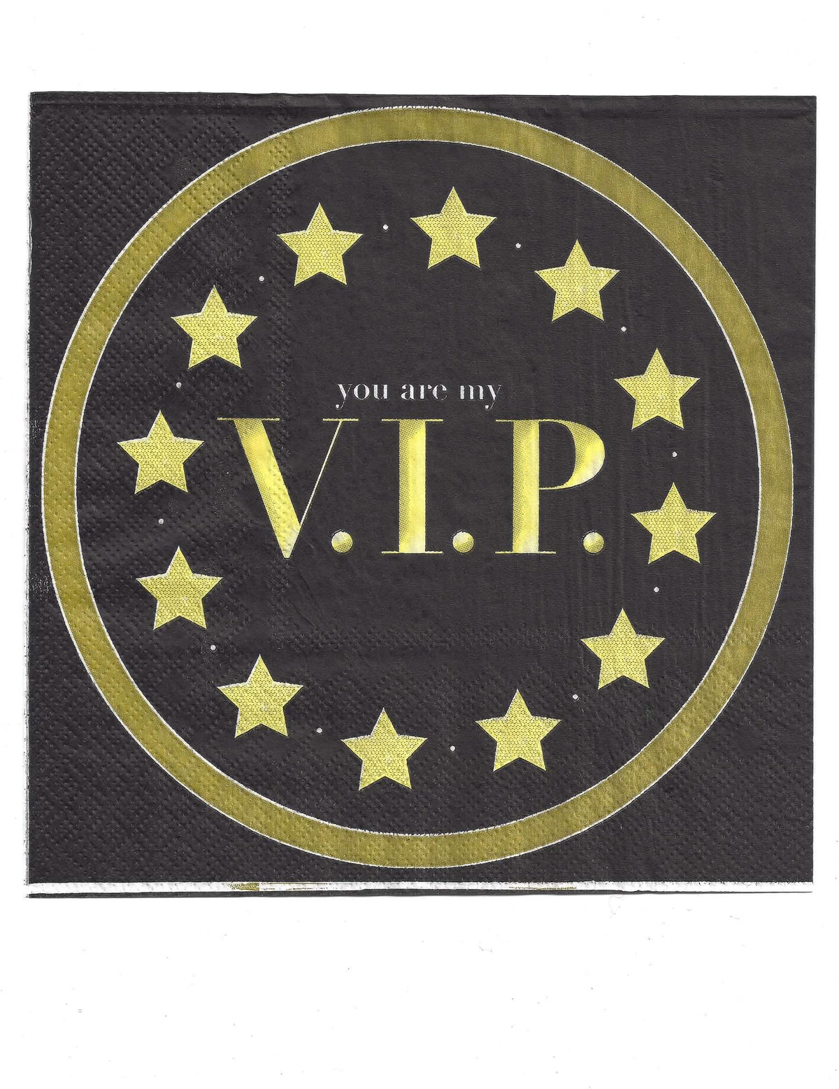 șervețele de hârtie You are my VIP pour fête negru și auriu