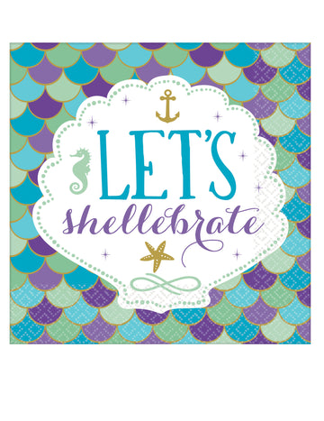 16 șervețele de hârtie Mermaid Dreams, 33 x 33 cm ziua de naștere