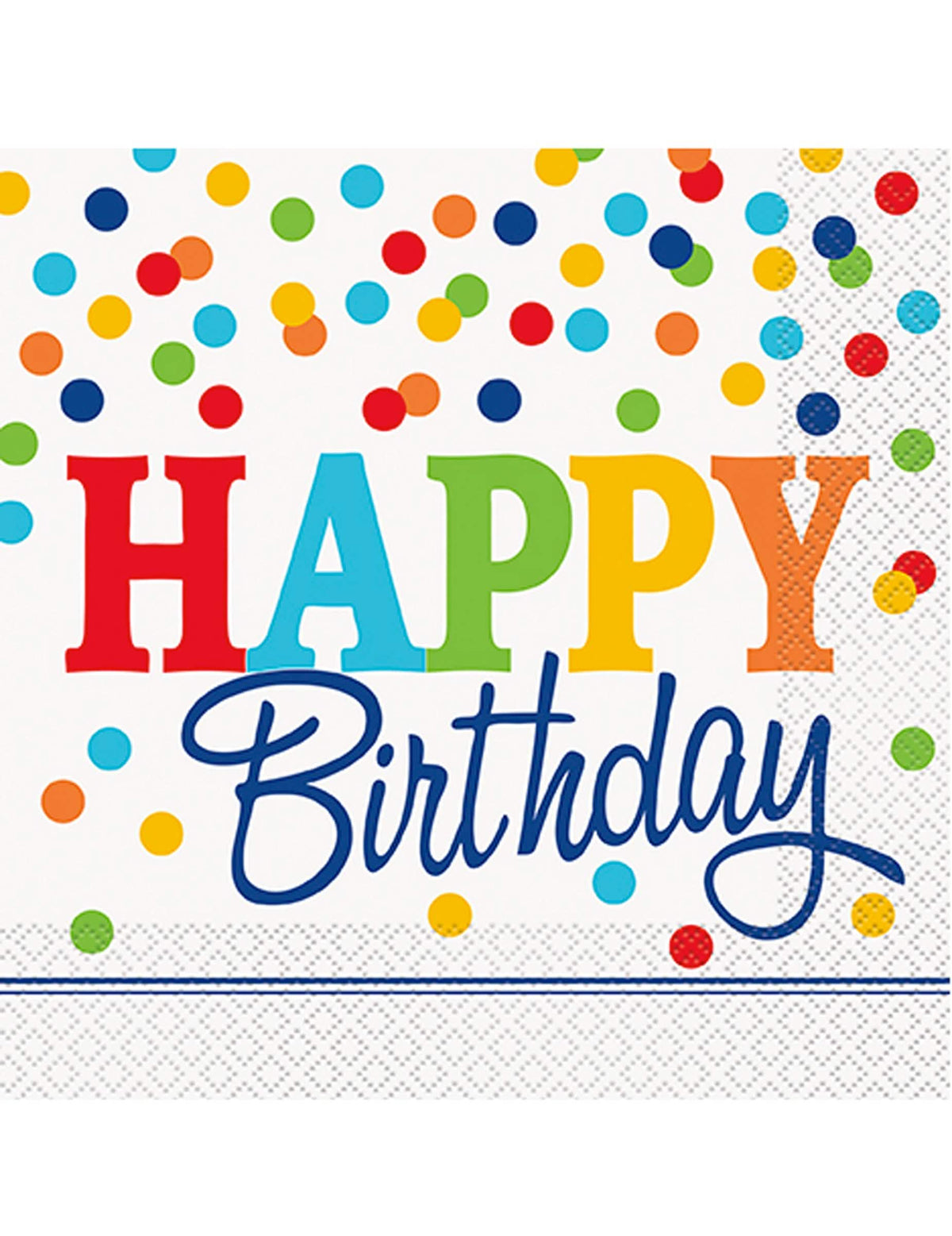șervețele de hârtie Happy Birthday pentru aniversare cu buline colorate