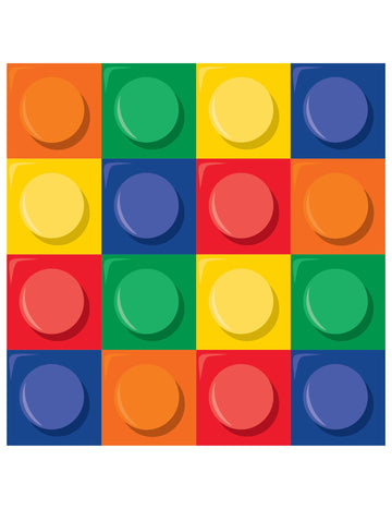 16 șervețele din hârtie joc de construcție 33 x 33 cm aniversare 