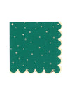16 serviettes L'Intemporel vert anglais et or 33 x 33 cm