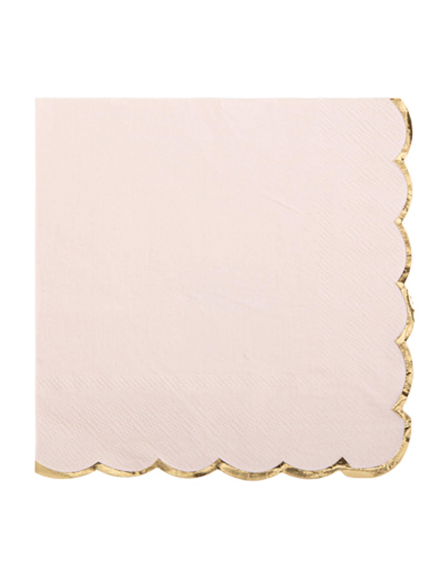 16 șervețele roz pudrat cu margini festonate aurii, 33 x 33 cm hârtie