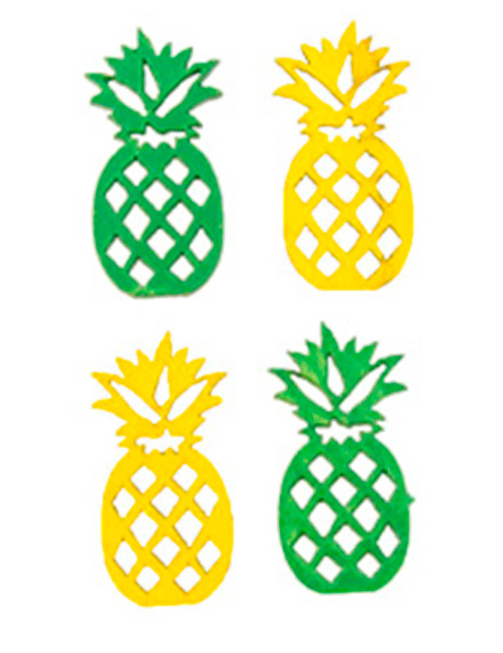 Ananas din lemn pentru decorațiuni de masă galben și verde