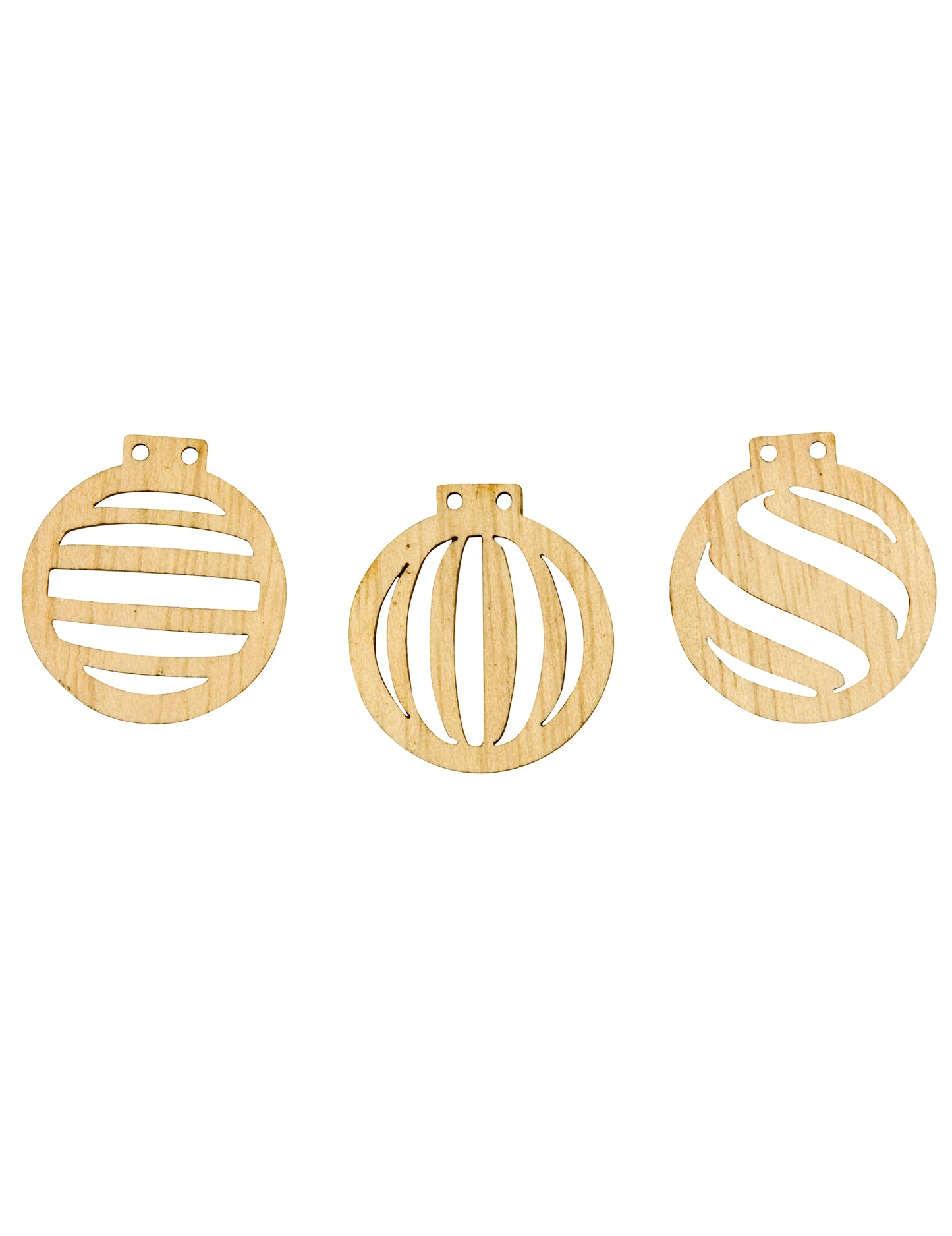 18 confetti din lemn decupat, globuri de Crăciun 2,5 x 2,3 cm 