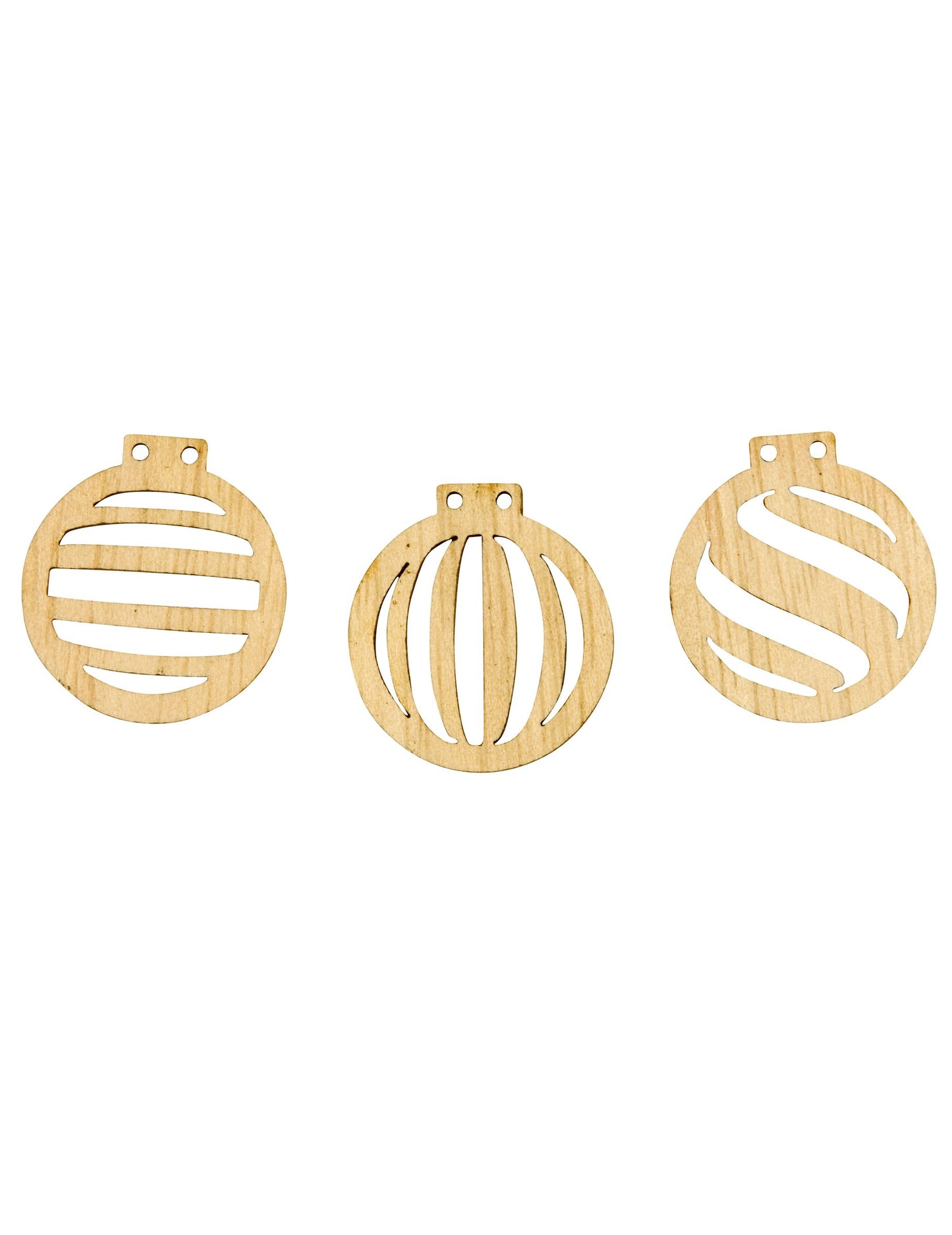 18 globuri de Crăciun din lemn, decupate în formă de confetti, 2,5 x 2,3 cm pentru decorarea mesei