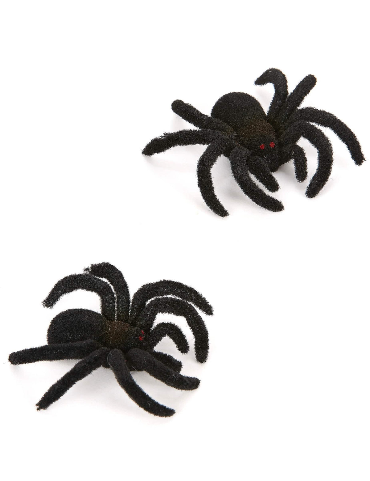 păianjeni halloween pentru decorațiuni, negri, păroși, cu ochi roșii