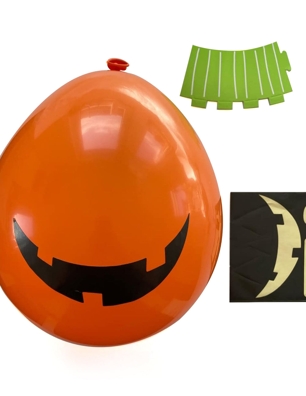 Détail du ballon citrouille et des accessoires des Ballons latex DIY Halloween Friends