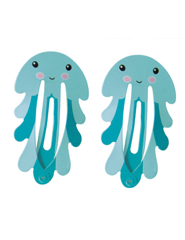 Barettes Pieuvres pour enfant bleues