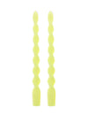 2 lumânări tip candelă răsucite galbene 25 cm