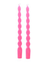 2 bougies chandelles torsadées rose