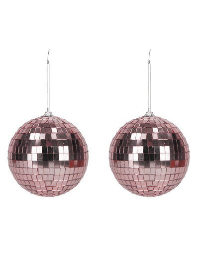2 Globuri Disco Auriu Roz 10cm