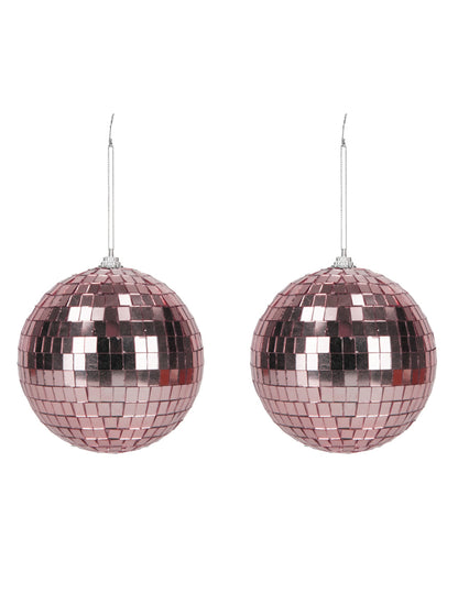 2 Globuri Disco Auriu Roz 10cm