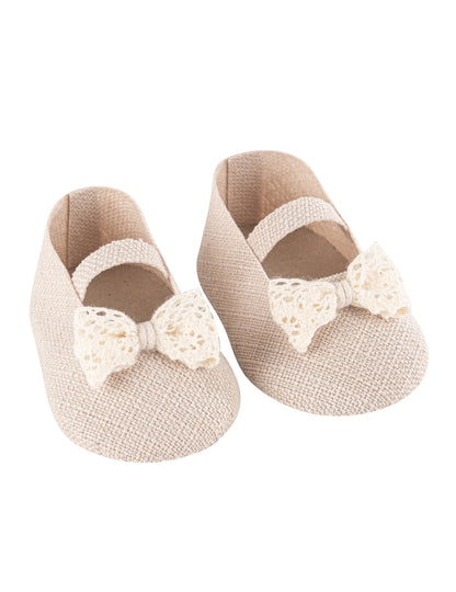 Contenants en forme de ballerine pour bébé crème effet lin