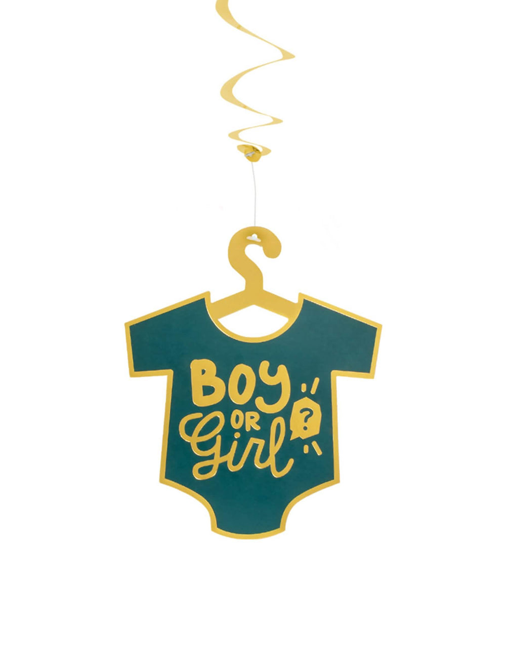 Detaliu al motivului body al decorațiunilor de agățat Boy auriu Girl