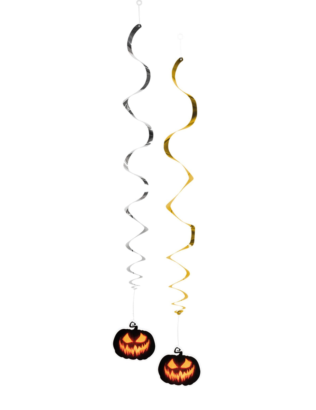 Decorațiuni de agățat dovleac înfricoșător pentru halloween auriu și argintiu