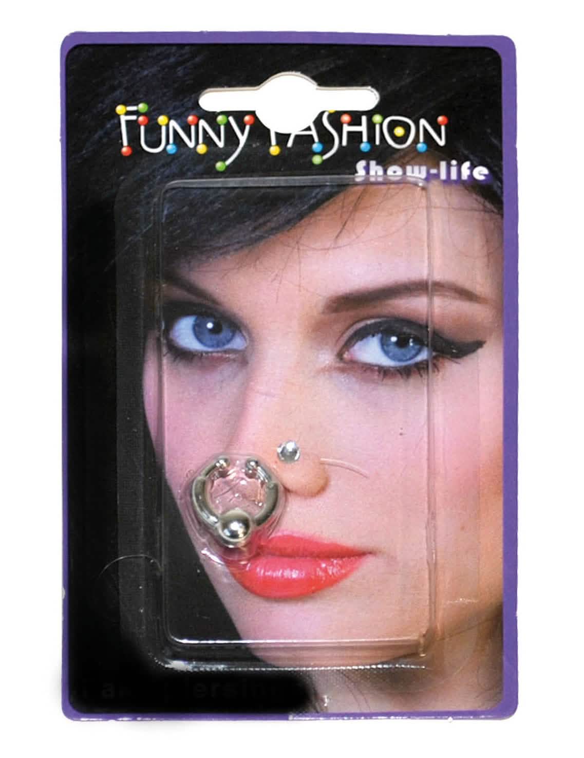 2 piercing-uri false pentru nas pentru adult argintii