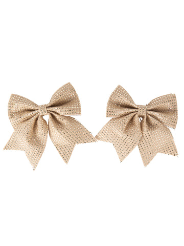 2 funde din iută și auriu 12 x 13 cm pentru Crăciun 