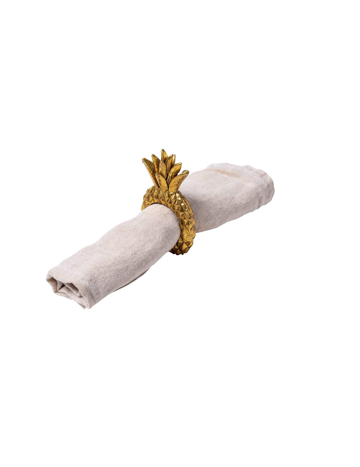 Inel pentru șervețel ananas auriu din rășină