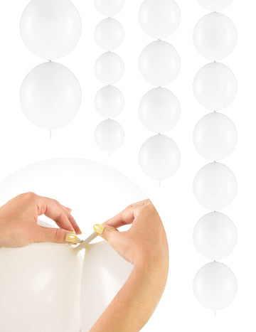 20 de baloane gonflabile albe pentru a conecta 28 cm