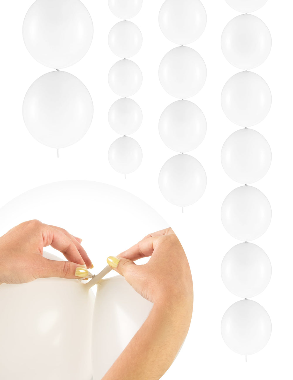 Ballons à relier pour fête blanc