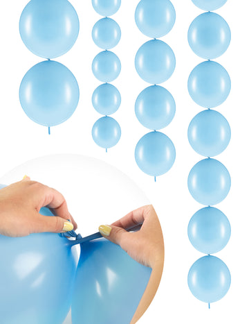 20 baloane gonflabile albastre pastelate pentru a conecta 28 cm