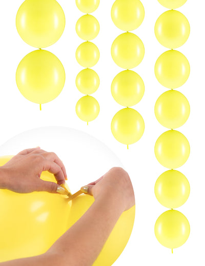 Ballons à relier pour fête jaune pastel