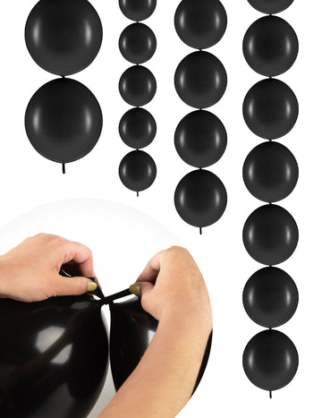 20 baloane gonflabile negre pentru a conecta 28 cm