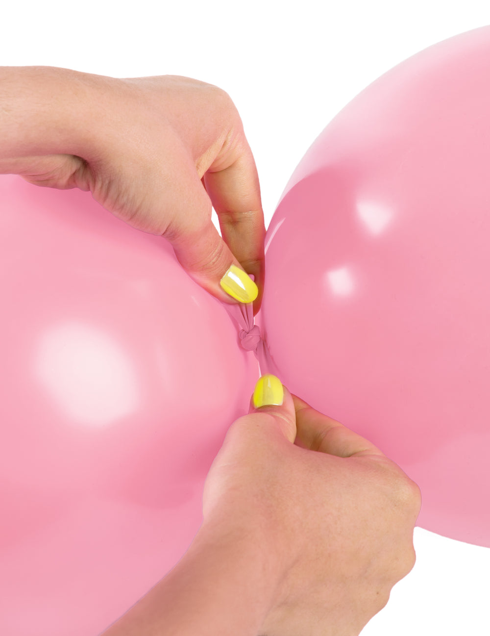 Détail du raccordement manuel du Ballons à relier rose pastel