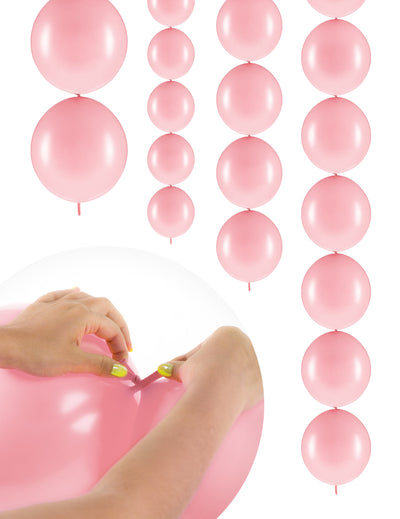 Ballons à relier rose pastel pour fête rose pastel