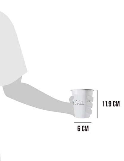 Détail des dimensions des gobelets américains carton recyclable blanc 53 cl