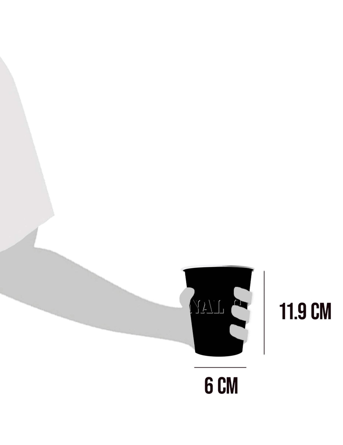 Dimensiuni ale paharelor americane negre din carton reciclabil