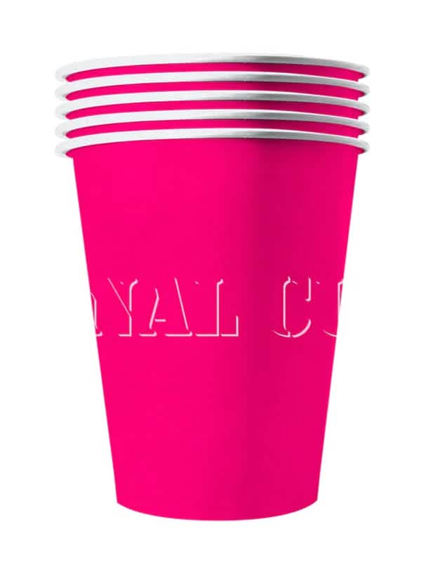 Pahare americane din carton reciclabil roz