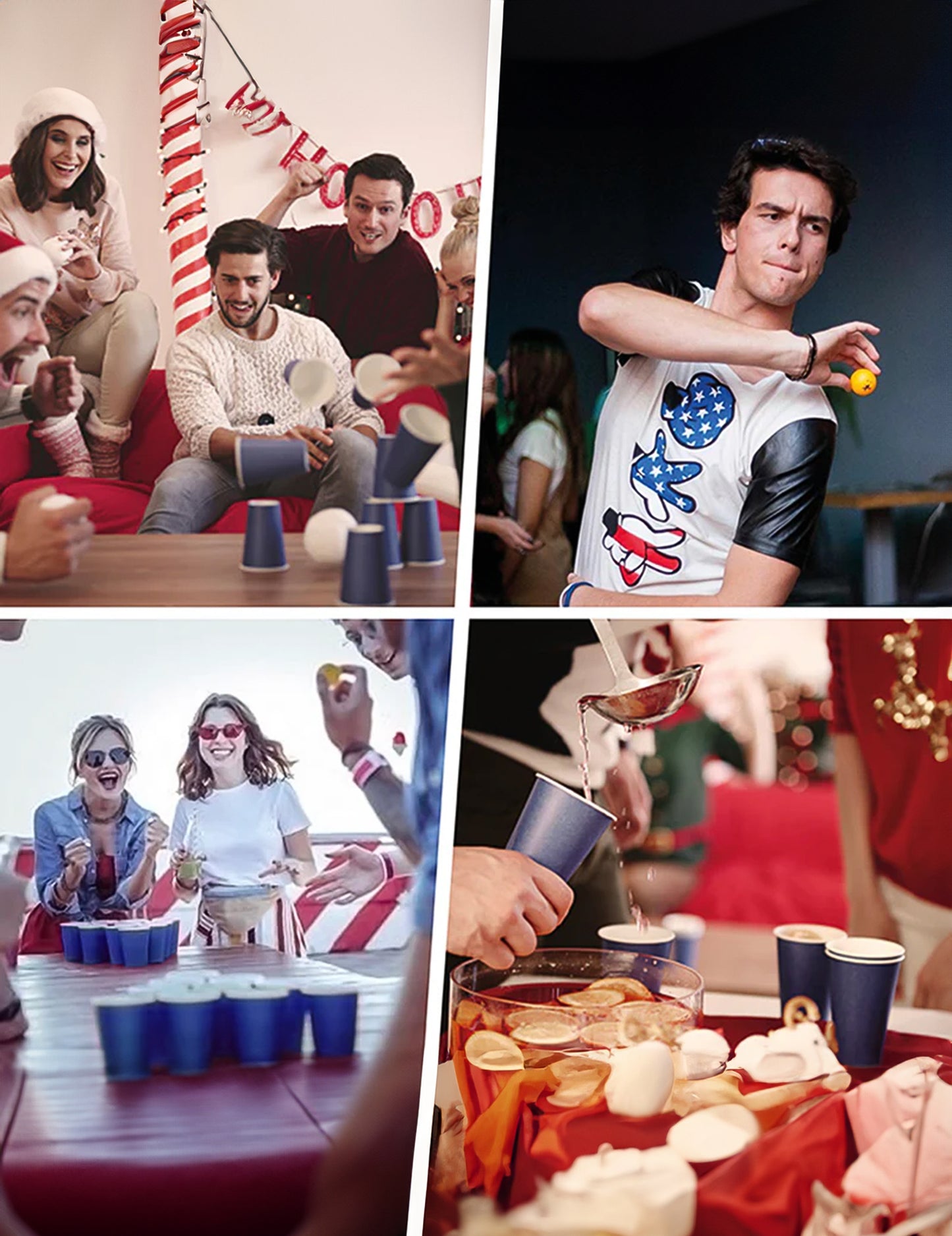 Mise en situation des gobelets américains en carton recyclable pour fête