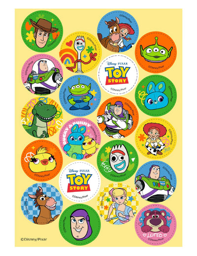 20 Mini discuri din vafă Toy Story™ 3,4 cm