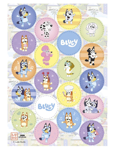 20 Mini discuri din vafă Bluey și Bingo™ 3,4 cm