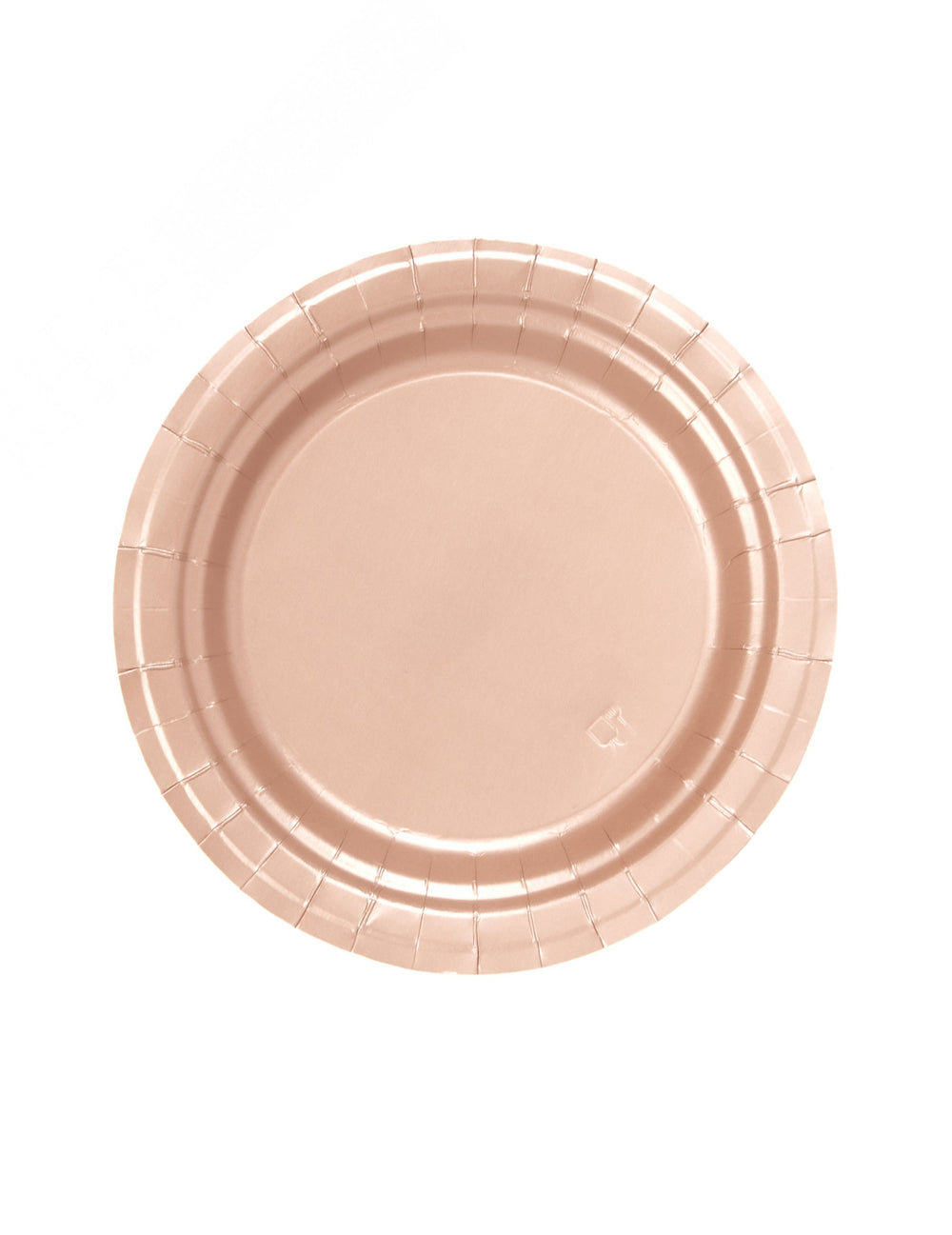 Assiettes en carton rose gold pour fête métallisées