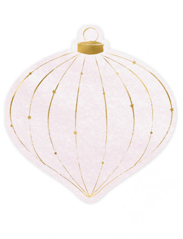 20 șervețele mici cu globuri de Crăciun, roz pudrat și auriu
