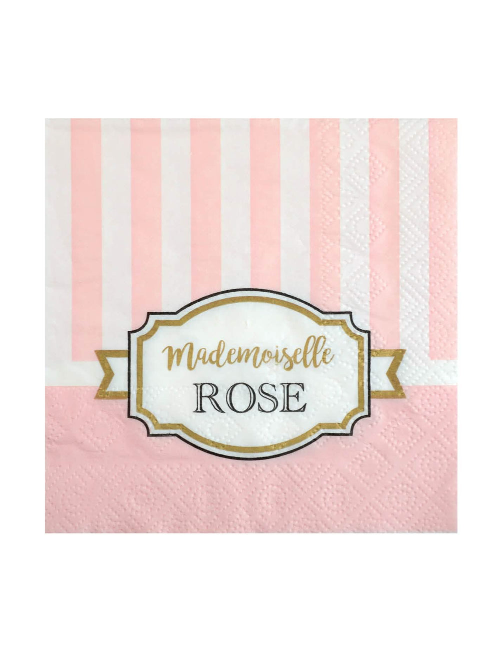 șervețele de hârtie Mademoiselle roz pentru baby shower roz cu dungi albe