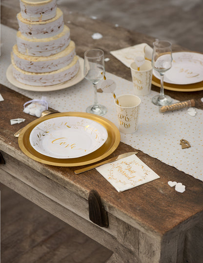 20 de prosoape mici de hârtie metalică căsătorită 25 x 25 cm