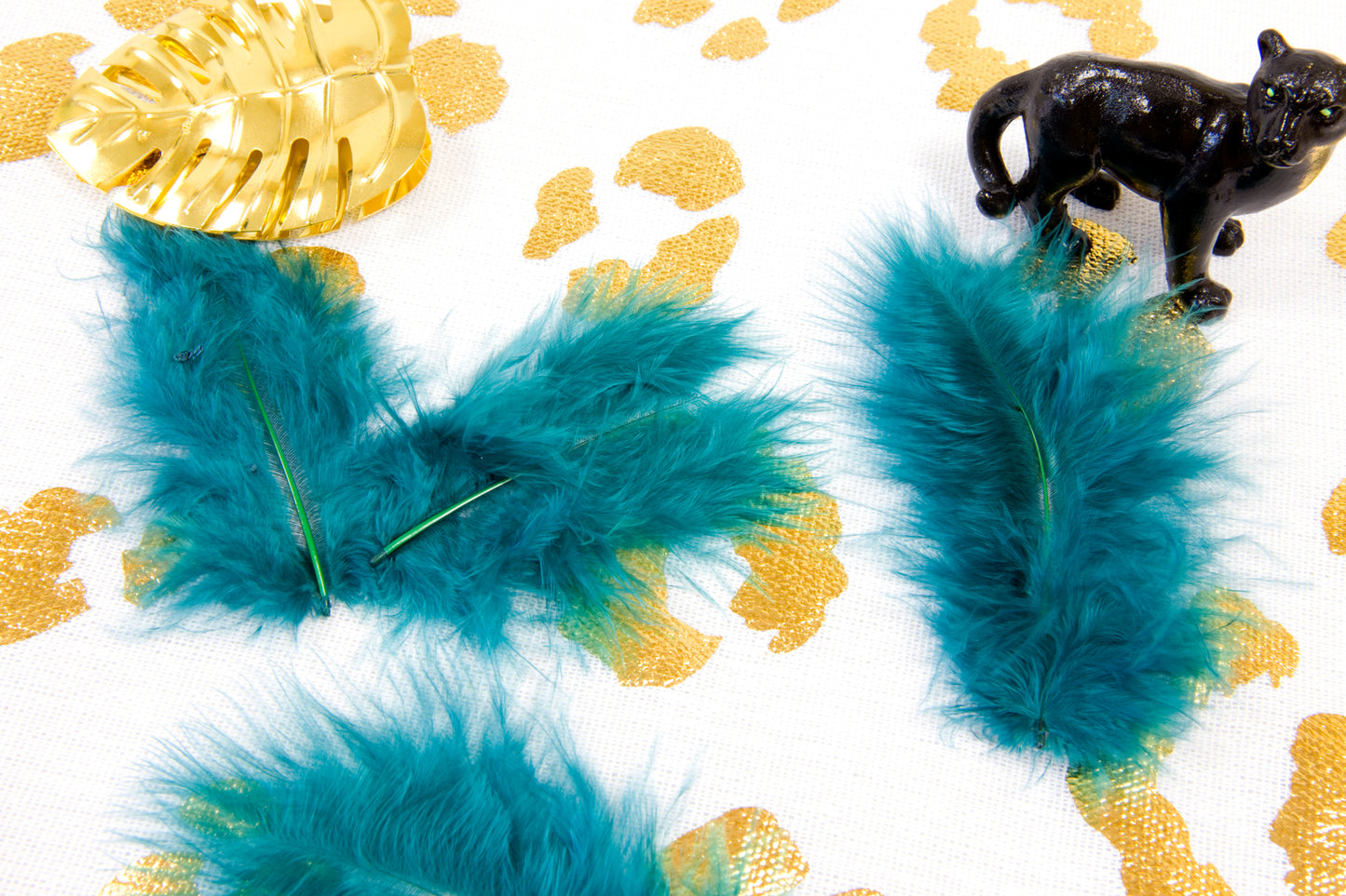 20 pene decorative turcoaz 10 cm șic și ușor