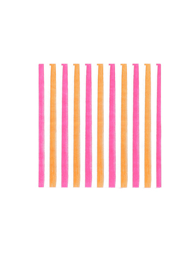 20 de șervețele mici de cocktail din hârtie Pink Limonade 24 x 24 cm