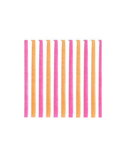 20 de șervețele mici de cocktail din hârtie Pink Limonade 24 x 24 cm